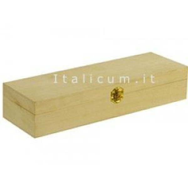 FIR wooden box with cover and metal clasp cm.31x9,5 h.5,9