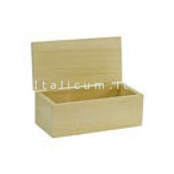 Balsa wooden rectangular box with cover cm.16x7 h.6
