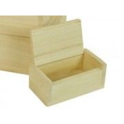 Balsa wooden rectangular box with cover cm.18,6x11 h.10