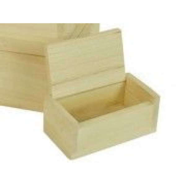 Balsa wooden rectangular box with cover cm.18,6x11 h.10