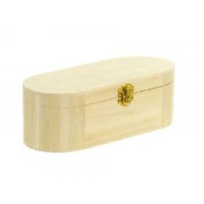 Balsa wooden oval box with cover and metal clasp cm.22,5x8,5 h.7