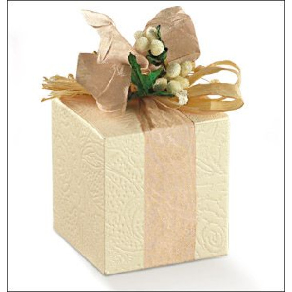 Colored folding cardboard boxes "Pieghevole" Ivory Soft mm.170x170x100 - 10 Pcs.