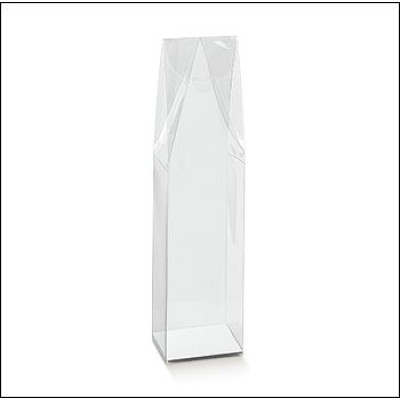 Clear Bottle holder for 1 bottle in PVC acetate mm.90x90x370 - 10 Pcs.