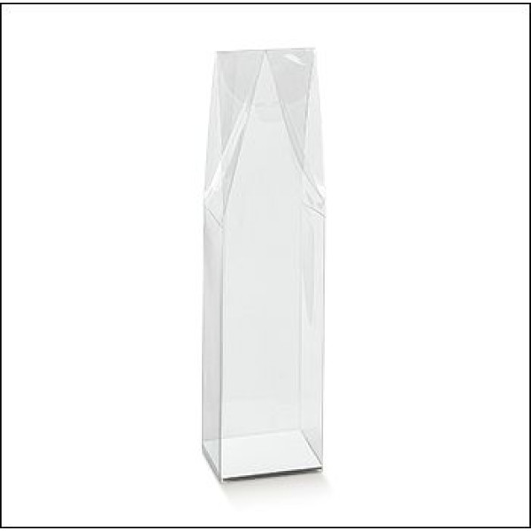 Clear Bottle holder for 1 bottle in PVC acetate mm.90x90x370 - 10 Pcs.