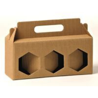 JARS HOLDER cardboard boxes 3 places for 500 gr. jars - mm.245X80X125 - 20 Pcs.