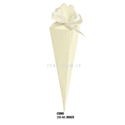 Colored cardboard boxes CONE Ivory Soft mm.155 - 10 Pcs.