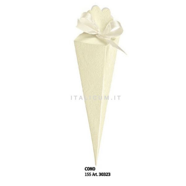 Colored cardboard boxes CONE Ivory Soft mm.155 - 10 Pcs.