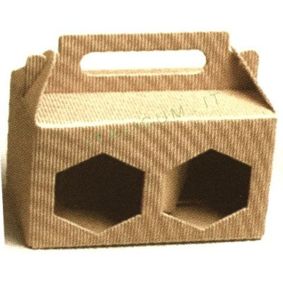 JARS HOLDER cardboard boxes 2 places Kg.1 (35,28 Oz.) - mm.200x100x145 - 10 Pcs.