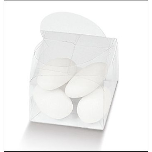 Clear PVC boxes with heart-shaped closure - mm. 38x38x26 - 10 Pcs. 