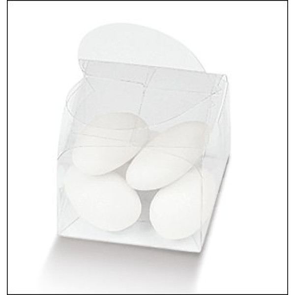 Clear PVC boxes with heart-shaped closure - mm. 38x38x26 - 10 Pcs. 