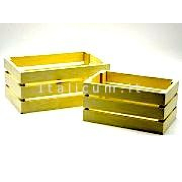 Balsa wooden SET 2 boxes, strong and lightweight cm.20,7x12,7 h.10,3 / cm.25,5x16 h.11,2