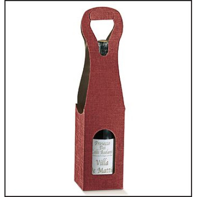 CARDBOARD BOTTLE HOLDER BAG for 1 bottle BORDEAUX mm.90x90x410 - 10 Pcs.