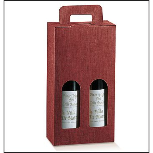 Cardboard bottle holder for 2 bottles BORDEAUX mm.180x90x340 - 20 Pcs.