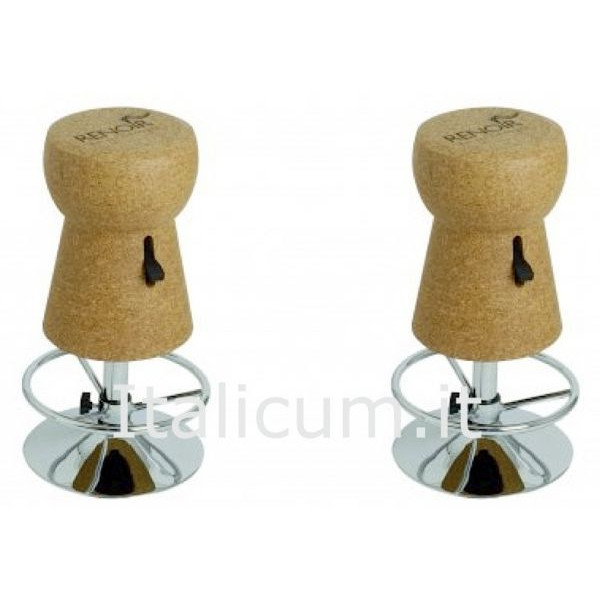 High stools for drinking BAR counter in solid cork cm.37x90 - 2 Pcs. 10% Discount