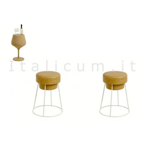 Low stools STOPPER in solid cork cm.44x56,5 - 2 Pcs. 10% Discount