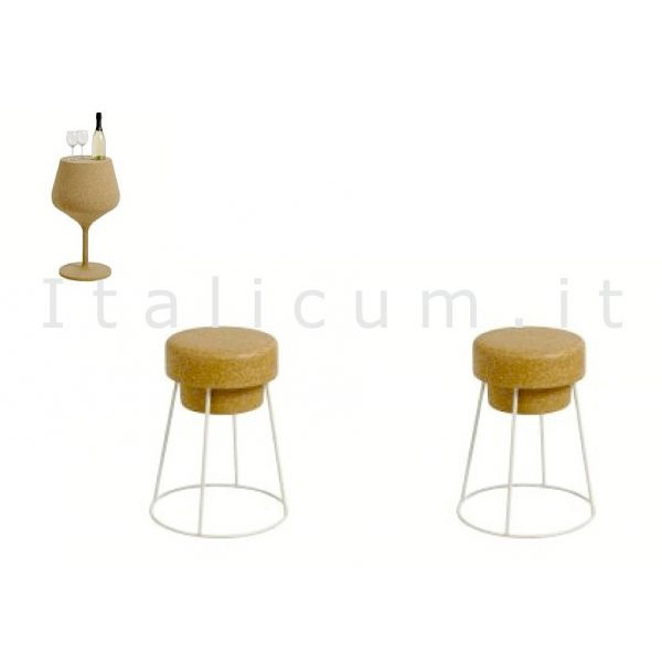 Low stools STOPPER in solid cork cm.44x56,5 - 2 Pcs. 10% Discount