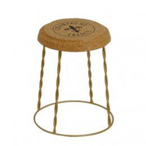 Stool WIREHOOD in solid cork and Metal cm.33,50x40,50