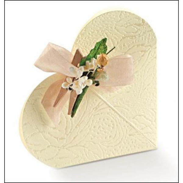 Colored cardboard boxes "Cuore" Ivory Soft mm.65x15 - 10 Pcs.