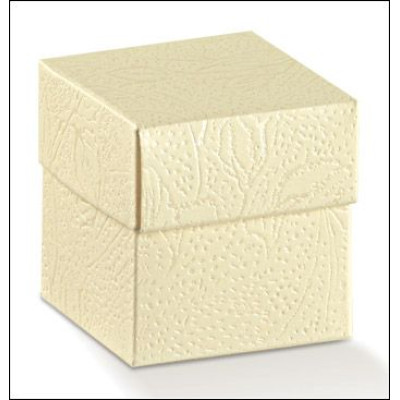 Colored cardboard boxes "Fondo + Coperchio" Ivory Soft mm.50x50x50 - 10 Pcs.