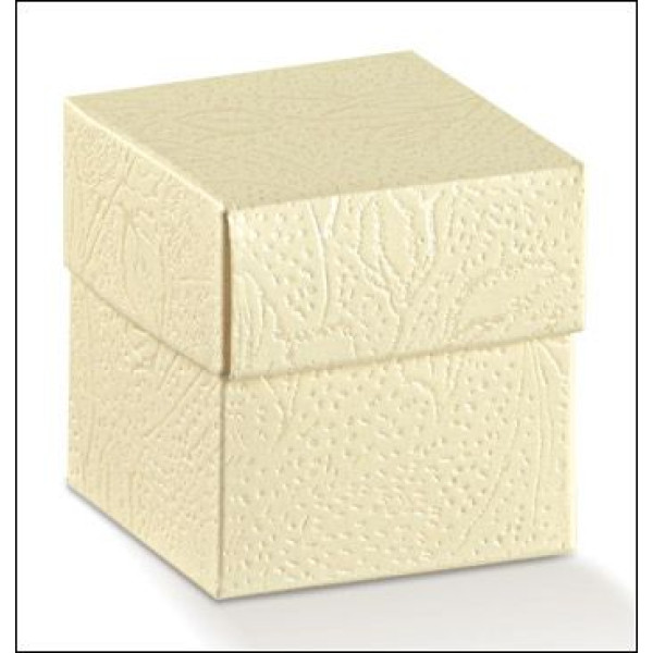 Colored cardboard boxes "Fondo + Coperchio" Ivory Soft mm.50x50x50 - 10 Pcs.
