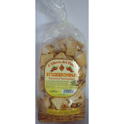 Italian Crunchy snacks flavored with olive oil and chilli - Oz.8,82