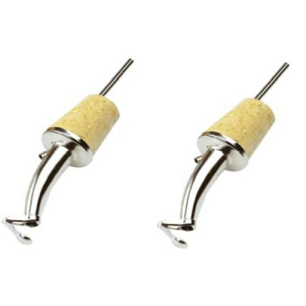 OIL CAPS IN SILVER PLATED BRASS AND CORK WITH CONICAL NOZZLE AND LIDS SET OF 2 - Pack of 240 Set (480 Caps)