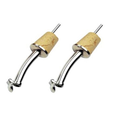 SET OF 2 OIL CAPS IN SILVER PLATED BRASS AND CORK WITH LIDS - Pack of 200 Set (400 Caps)