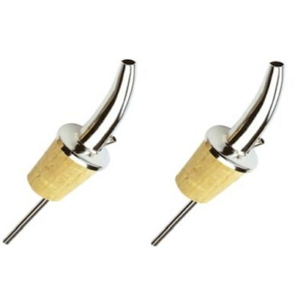 OIL CAPS IN SILVER PLATED BRASS AND CORK WITH CONICAL NOZZLE SET OF 2 - Pack of 240 Set (480 Caps)