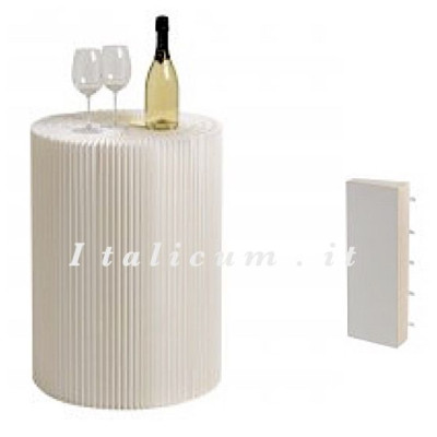 White paper rigid table space-saving folding - cm.50x70