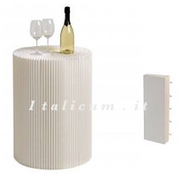 White paper rigid table space-saving folding - cm.50x70