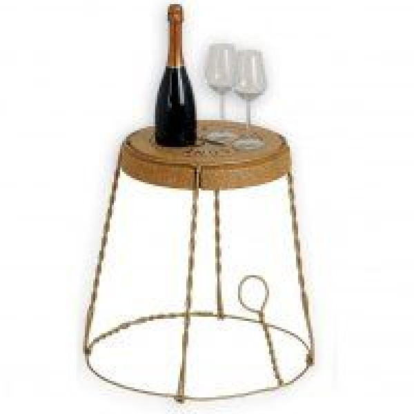 WIREHOOD table in metal and solid cork cm.56X57