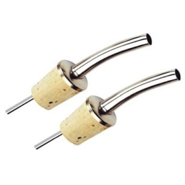 SET OF 2 OIL CAPS IN SILVER PLATED BRASS AND CORK - Pack of 240 Set (480 Caps)