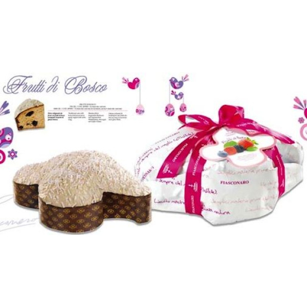 Italian Easter cake COLOMBA FRUTTI BOSCO with wild fruits and white overglaze - 35,28 Oz.