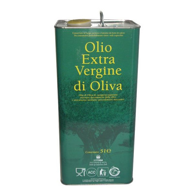 "Extra olive oil" containers for oil transport Lt.5