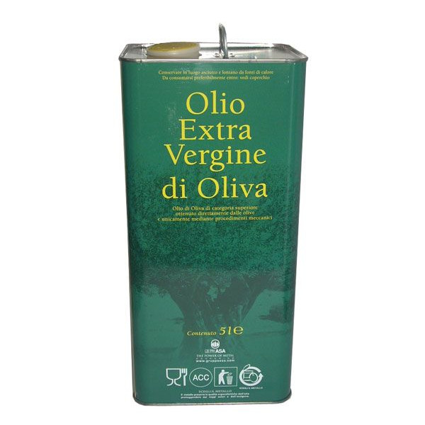 "Extra olive oil" containers for oil transport Lt.5