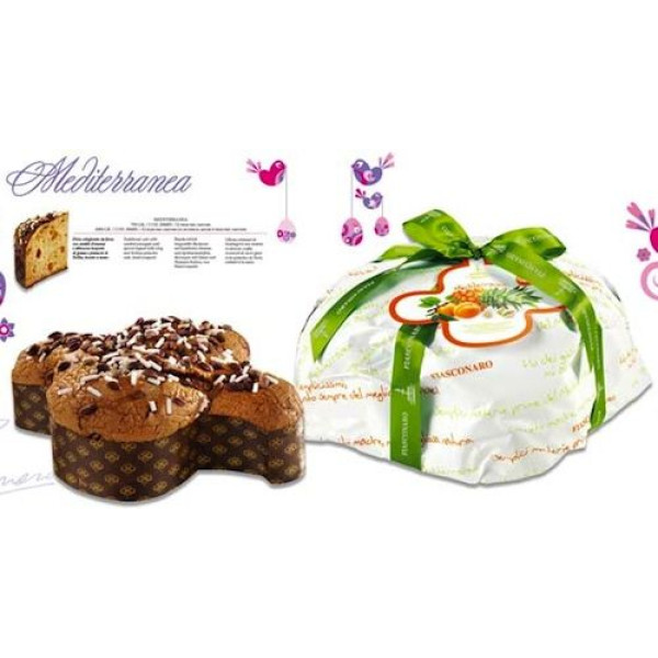 Italian Easter cake COLOMBA MEDITERRANEO with candied apricots and sicilian pistachios - 35,28 Oz.