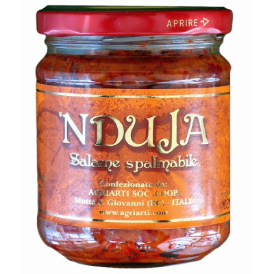Hot spicy spreadable NDUJA salami from Calabria - 3,52 Oz. (100 gr.)