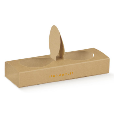 Espresso take-away box 2 coffee cups with handle mm.155x65x25 - 50 pcs