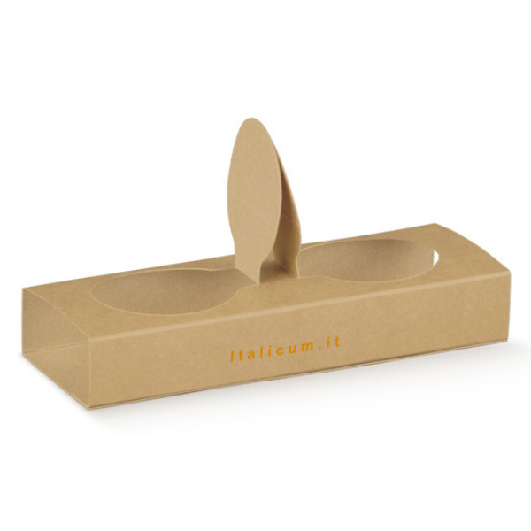 Espresso take-away box 2 coffee cups with handle mm.155x65x25 - 50 pcs
