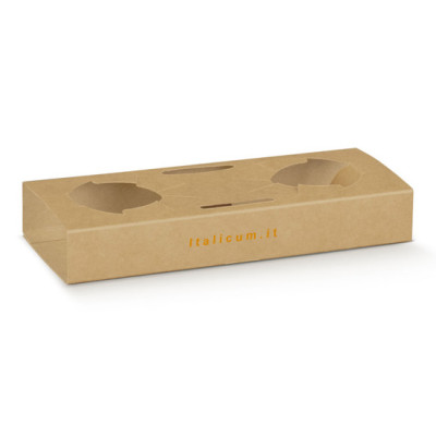 Take-away box for 2 espresso or American coffee glasses mm.195x90x30 - 50 pcs.