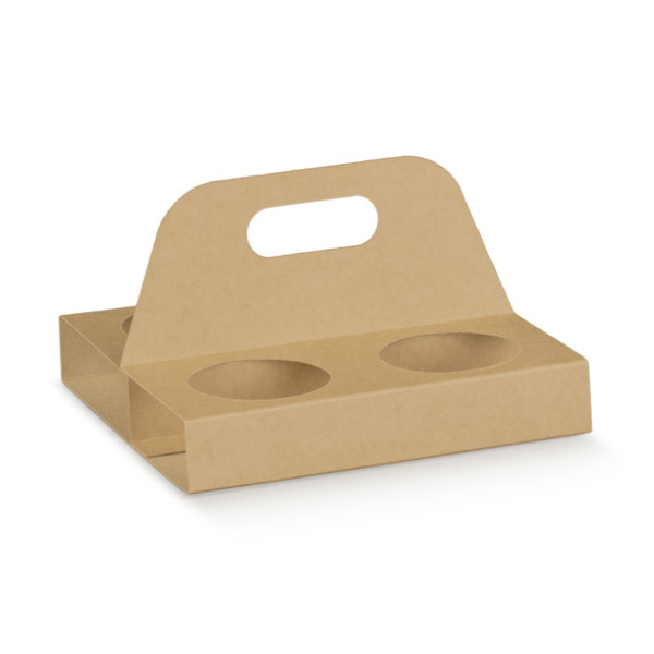 Take-away box for 4 espresso coffee cups with handle 150x130x25 mm - 50 pcs