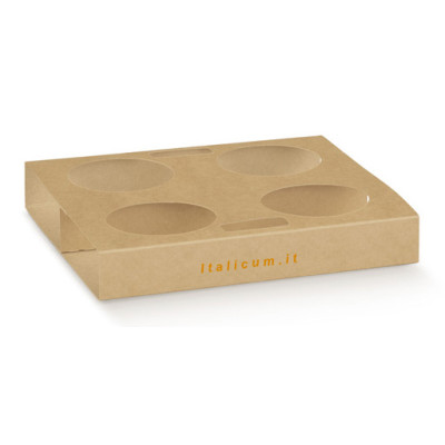 Box takeaway coffee 4 cups mm.195x180x30 - Pz.50