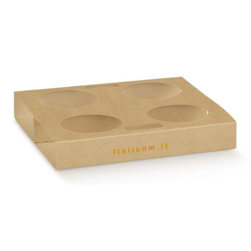 Box takeaway coffee 4 cups mm.195x180x30 - Pz.50