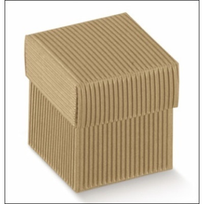 Brown corrugated cardboard boxes with lid 100x100x90 mm 