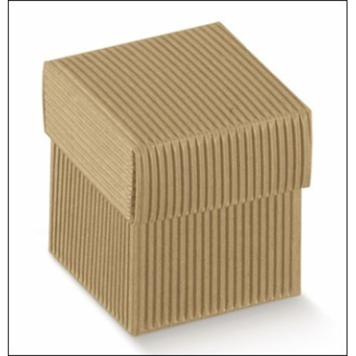 Brown corrugated cardboard boxes with lid 100x100x90 mm 