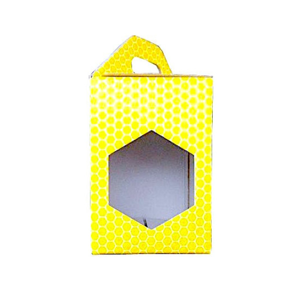 Honey jar holder boxes for 1 place, yellow cardboard for 1 kg jar (780 ml) mm.100x100x145 - 50 pcs.