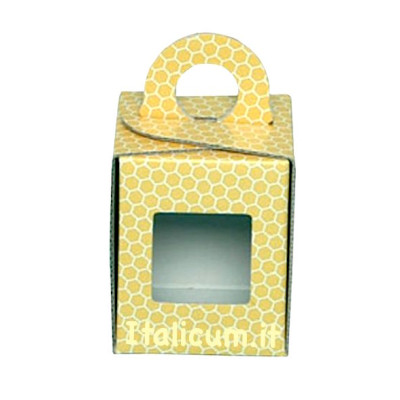 Honey jar holder boxes for 1 place, yellow cardboard for 500 gr jar (390 ml) mm.85x85x110 - 50 pcs.