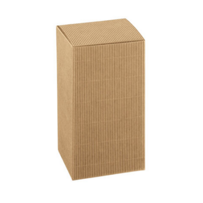 Folding square boxes with brown wave mm.140x140x140 - 10 pieces