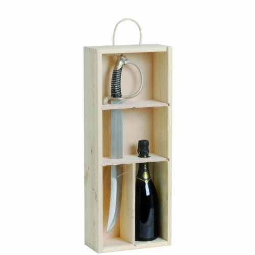Saber in wooden case with transparent plexiglass closure