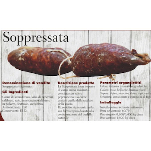 Calabrian Hot Soppressata Pork Salami - Approximately 35,27 Oz. (Kg.1)